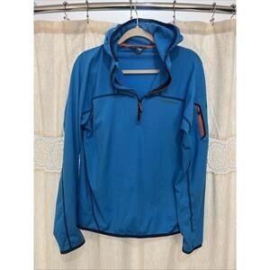 Eddie Bauer Hoodie Mens M First Ascent FreeHeat Scuba Grid Fleece 1/2 Zip Tech